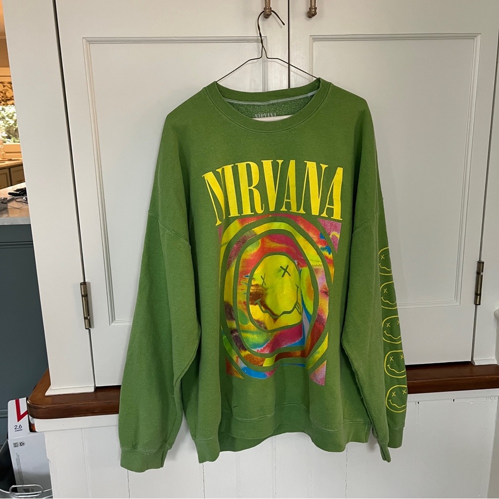Urban Outfitters Nirvana Sweatshirt- Green